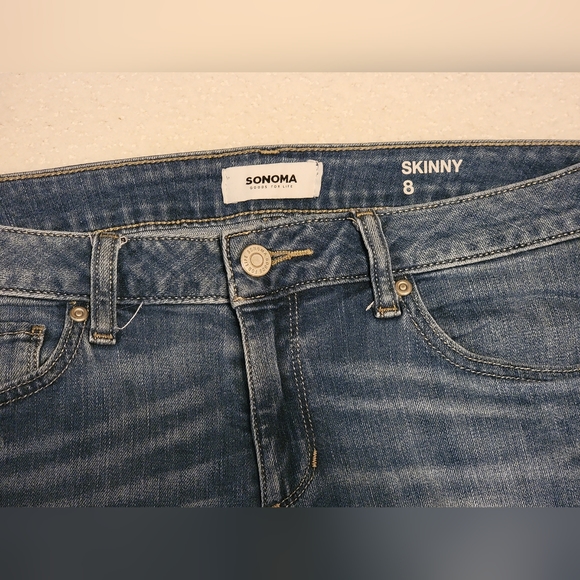 Sonoma Goods For Life Denim Skinny Jean Cropped Capris Pants Bottoms Size 8 - Picture 2 of 6